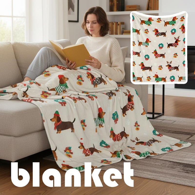 Dachshund Blanket Gifts for Dog Lovers,Dachshund Fleece Throw Blanket for Couch,Soft Flannel Wiener Dog Pattern Throw Blankets Birthday Stuff Xmas New Year Gifts Decor for Kids Adults (XL) - Image 3